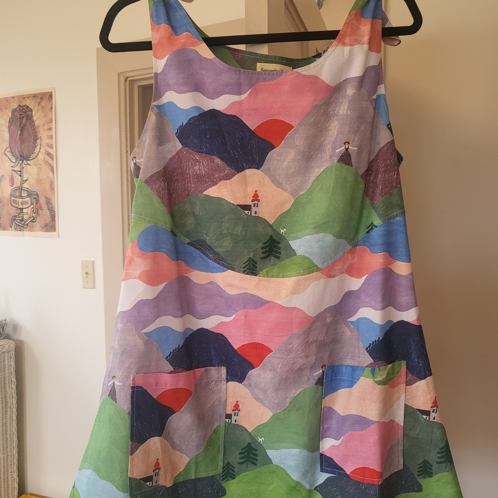 Samantha Pleet Colorful Mountain Print Dress